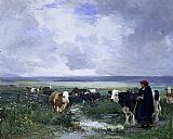 Julien Dupre Tending the Herd painting